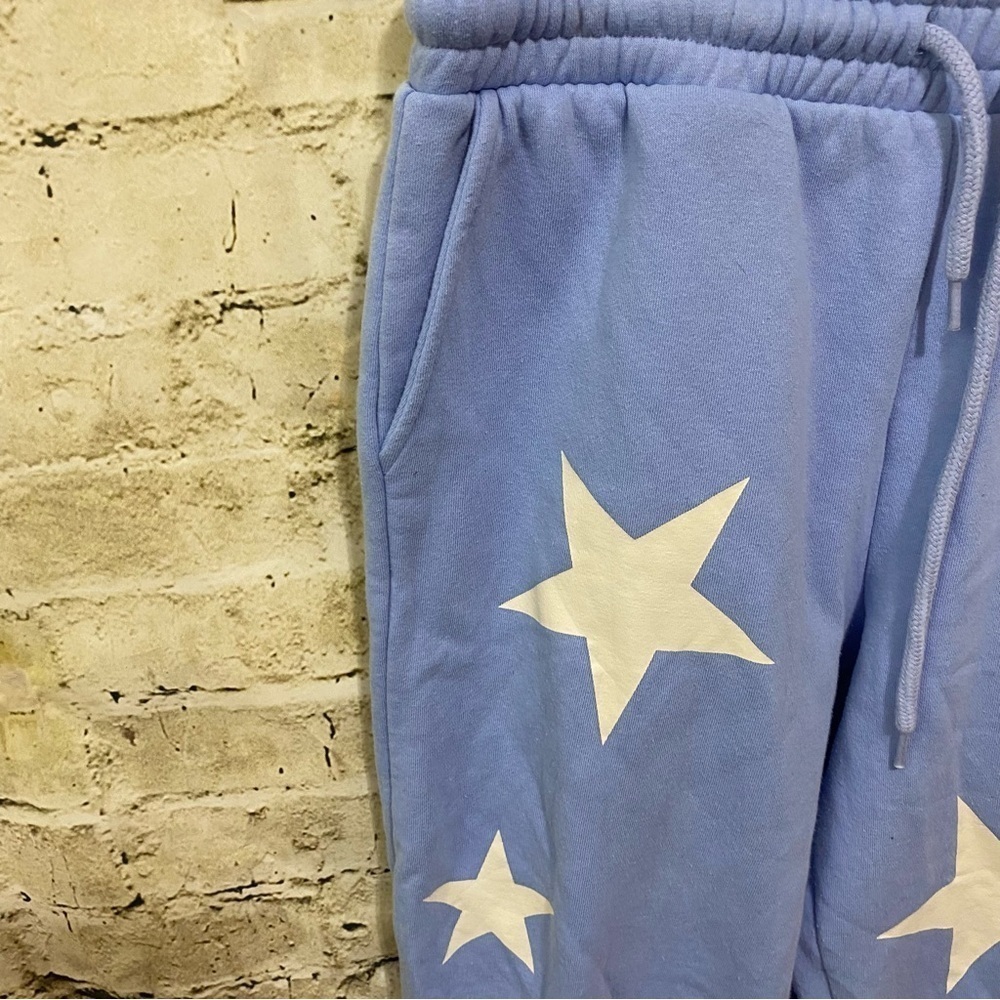 Judith March Periwinkle Blue Star Print Jogger Jogging Pants - Picture 2 of 6